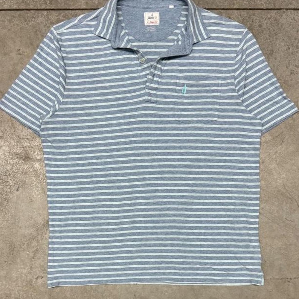 Johnnie O Hangin Out Men's Casual Striped Pocket Polo Sz Large